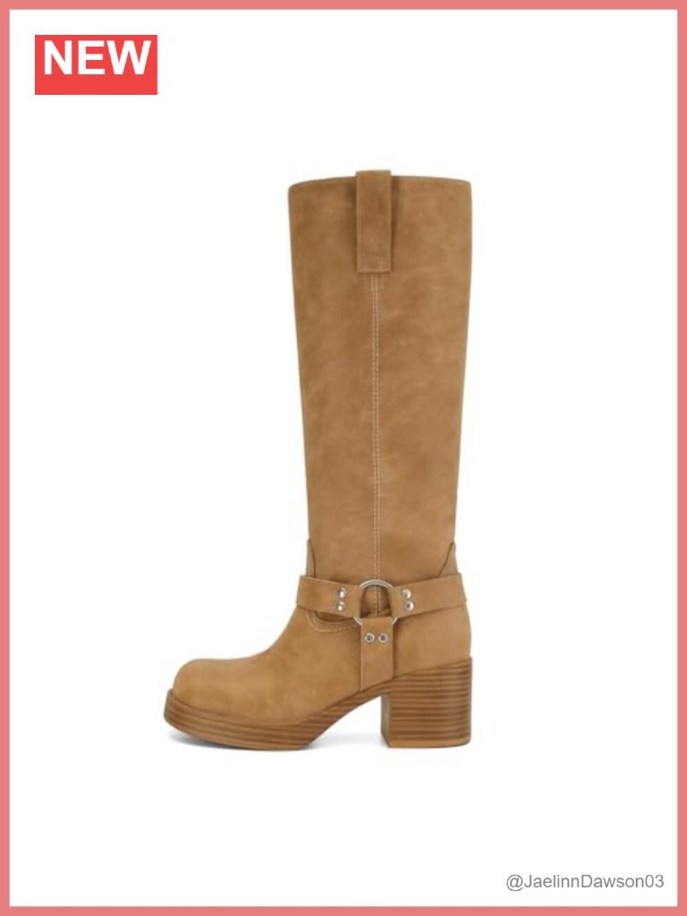 Women's Faux Leather Knee High Chunky Platform Motorcycle Boots, Round Toe